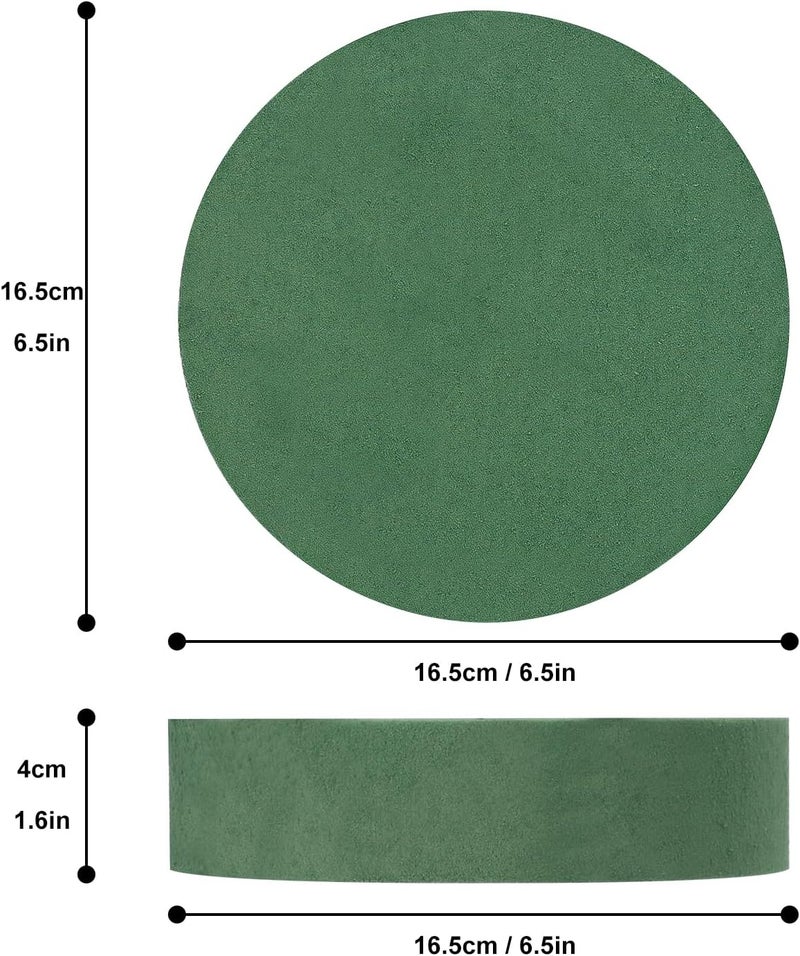 IHDYPPEW 10 PCS Superior Floral Foam Blocks, 6.5 Inch Large Dry Green Foam for Flower Arrangements Exquisite Flower Arrangements- Round Oasis Foam Blocks for Florists and Craft Lovers - Image 2